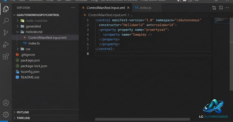PCF project folder structure in VS Code Explorer panel